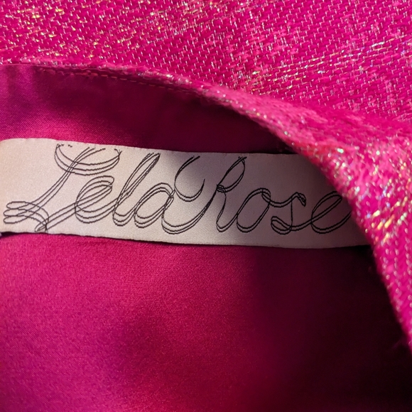 Lela Rose Tweed Metallic Agate Hot Pink Dress - Picture 8 of 16